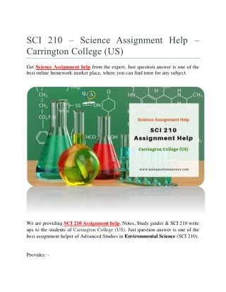 SCI 210 – Science Assignment Help – Carrington College (US)