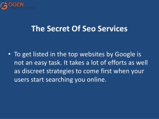 The Secret Of Seo Services