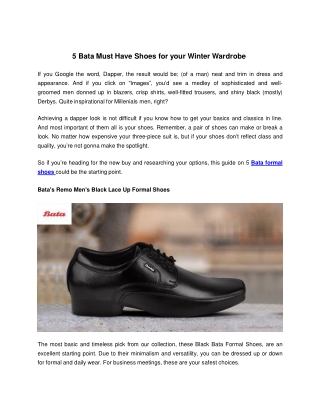 5 Bata Must Have Shoes for your Winter Wardrobe