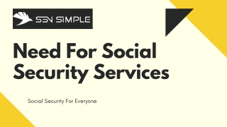 Need for social security services