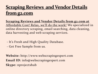 Scraping Reviews and Vendor Details from g2.com