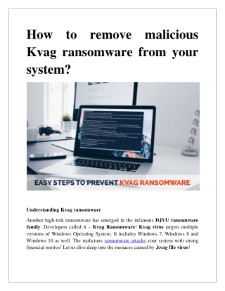How to remove malicious kvag ransomware from your system