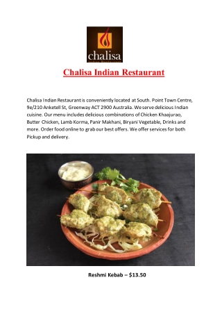 15% Off - Chalisa Indian Restaurant-Greenway - Order Food Online