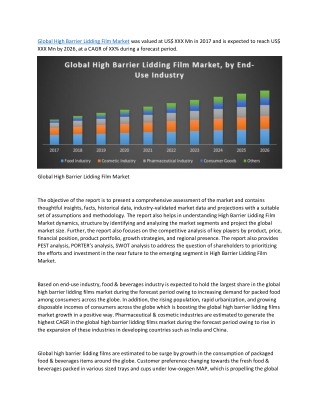 Global High Barrier Lidding Film Market