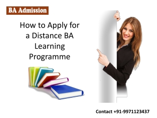 How to Apply for a Distance BA Learning Programme