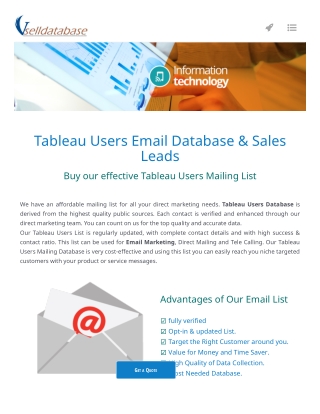 Tableau User Email List- USA