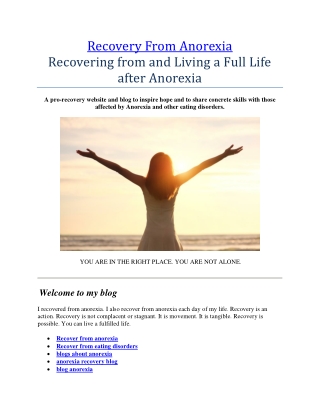 Resources for eating disorder recovery
