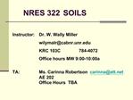 NRES 322 SOILS