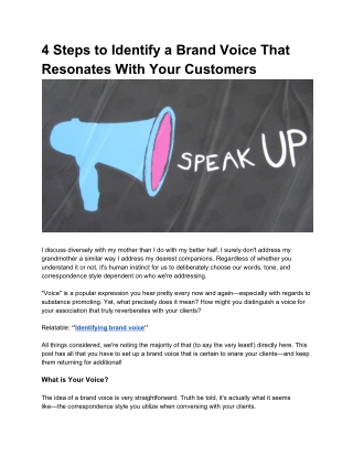 4 Steps to Identify a Brand Voice That Resonates With Your Customers