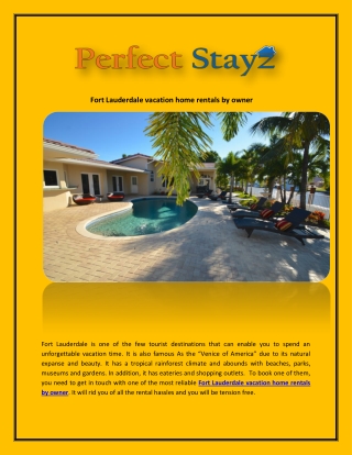 Fort Lauderdale vacation home rentals by owner