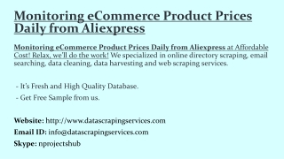 Monitoring eCommerce Product Prices Daily from Aliexpress