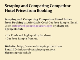 Scraping and Comparing Competitor Hotel Prices from Booking
