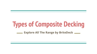 Types of Composite Decking