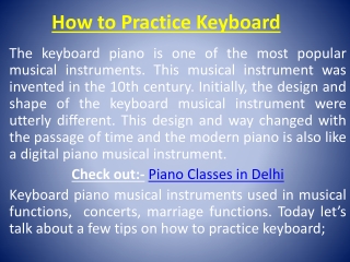 How to Practice Keyboard