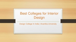 Best Colleges for Interior Design - Avantika University
