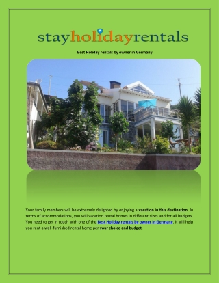 Holiday rentals by owner in Germany