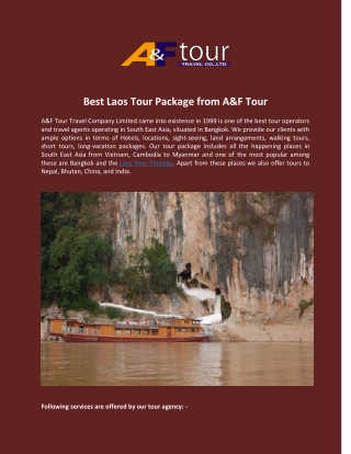 Best Laos Tour Package from A&F Tour