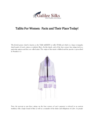 Tallits For Women: Facts and Their Place Today!
