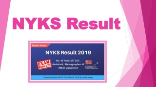 Download NYKS Result 2019 For DYC, LDC & Other Posts Cut off Marks