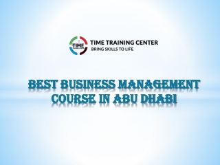 Best Business Management Course in Abu Dhabi