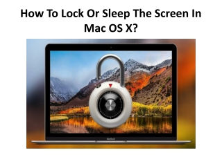 How To Lock Or Sleep The Screen In Mac OS X?
