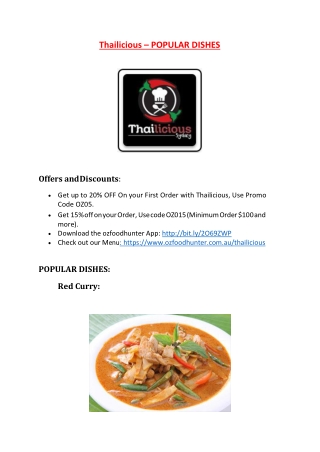 30% Off -Thailicious-Waterloo - Order Food Online