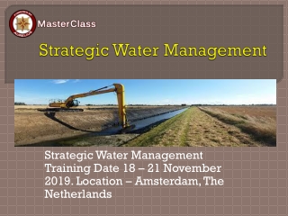 Strategic Water Management Training in Amsterdam