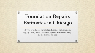 Foundation Repair Estimates Chicago IL