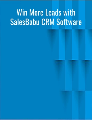Win More Leads with SalesBabu CRM Software