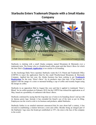 Starbucks Enters Trademark Dispute with a Small Alaska Company