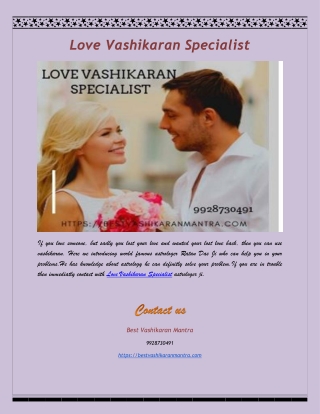 Love Vashikaran Specialist