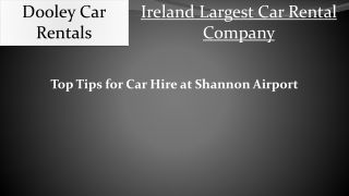 Tips for Car Hire at Shannon Airport