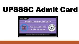 UPSSSC Admit Card 2019 Download For 904 ASO & ASRO Posts Exam