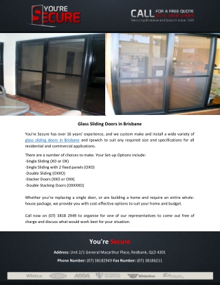 Glass Sliding Doors in Brisbane