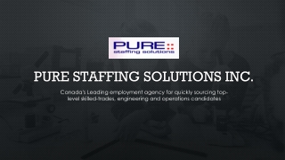 Pure Staffing Solutions | Leading Employment Agency in Canada