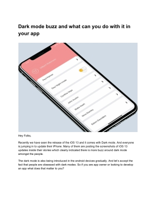 Dark mode buzz and what can you do with it in your app - Pocket Apps
