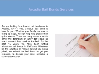 Arcadia Bail Bonds