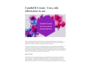 Candid B Cream : Uses, side effects,how to use