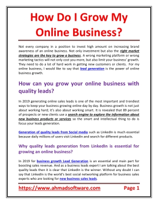 How do I grow my online business