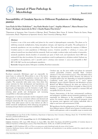 Susceptibility of Crotalaria Species to Different Populations of Meloidogyne javanica