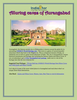Alluring Caves of Aurangabad