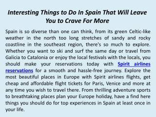 Interesting Things to Do In Spain That Will Leave You to Crave For More