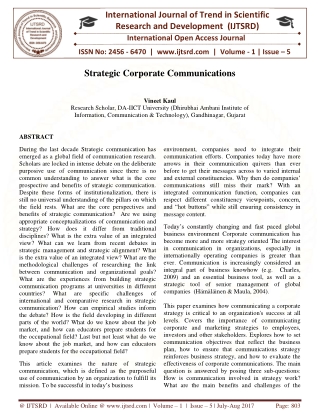 Strategic Corporate Communications