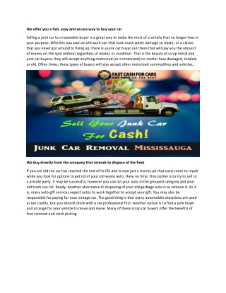 We offer you a fast, easy and secure way to buy your car