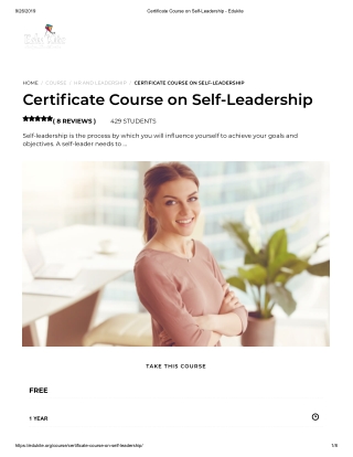 Certificate Course on Self-Leadership - Edukite