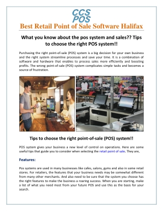 Best Retail Point of Sale Software Halifax