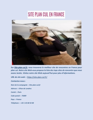 Comment trouver un site de rencontre pour plan cul