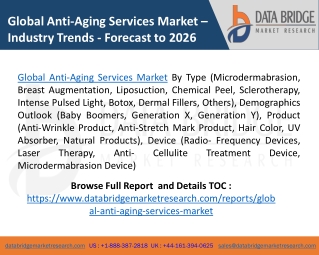 Global Anti-Aging Services Market – Industry Trends - Forecast to 2026