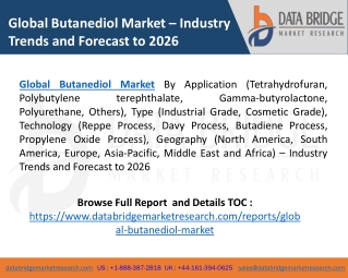 Global Butanediol Market – Industry Trends and Forecast to 2026