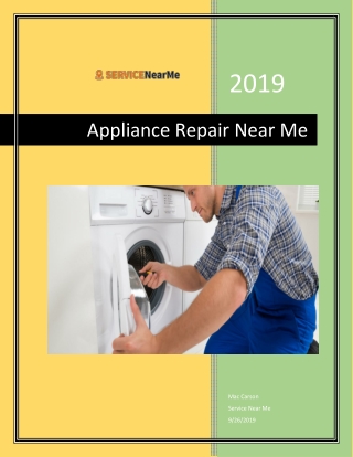 Appliance Repair Services Near Me